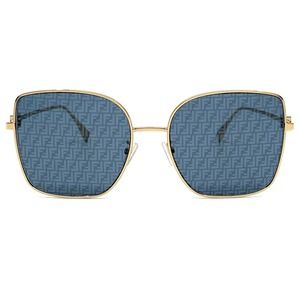 NWOT Fendi Gold and Blue Sunglasses